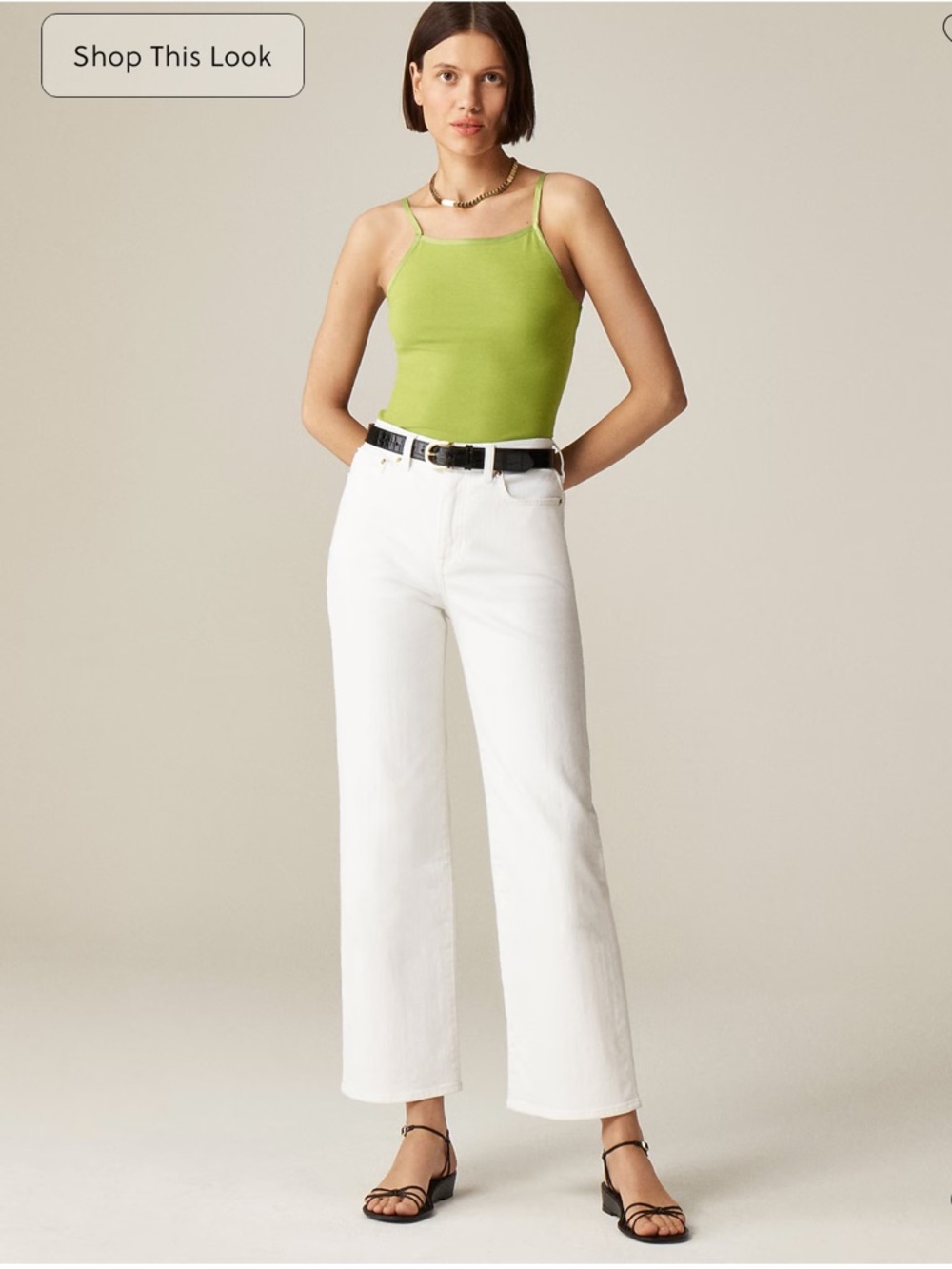 J.Crew Women’s White Tall High-Rise Slim-Wide Leg Jeans Size Tall 32